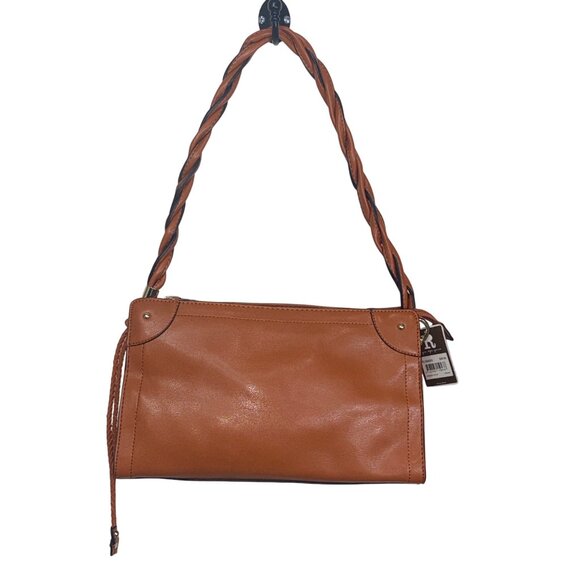 Relic Womens Twist Handle Shoulder Bag Tan Faux Leather New With Tags - Picture 2 of 13